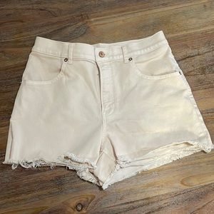 Express highwaisted shorts raw hem